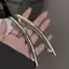 PNPIA- 11cm Một Từ Kẹp Tóc Nữ Kim Loại Dải Vàng Dài Barrettes Kẹp Tóc Vintage Kẹp Tóc Tự Động Mịn Mùa Xuân Kẹp Tóc Hairgrip
