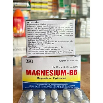 Viên uống Magnesium B6 TB - Bổ sung Magie và Vitamin B6 giúp giảm căng thẳng, đau đầu, mất ngủ (Hộp 100 viên)