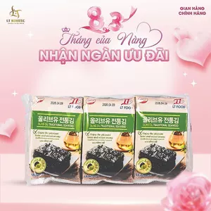 COMBO 3 GÓI Rong Biển, Lá Kim Ăn Liền Tẩm Dầu Oliu vị Truyền Thống Chuẩn vị Hàn Quốc 12g