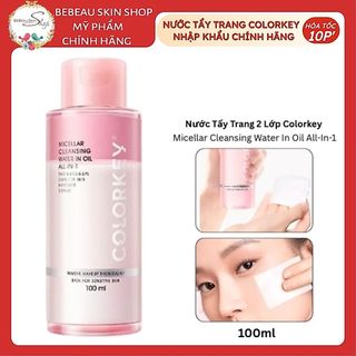 Nước tẩy trang Colorkey Micellar Cleansing Water 2 lớp làm sạch sâu dịu nhẹ cho da sạch lớp makeup