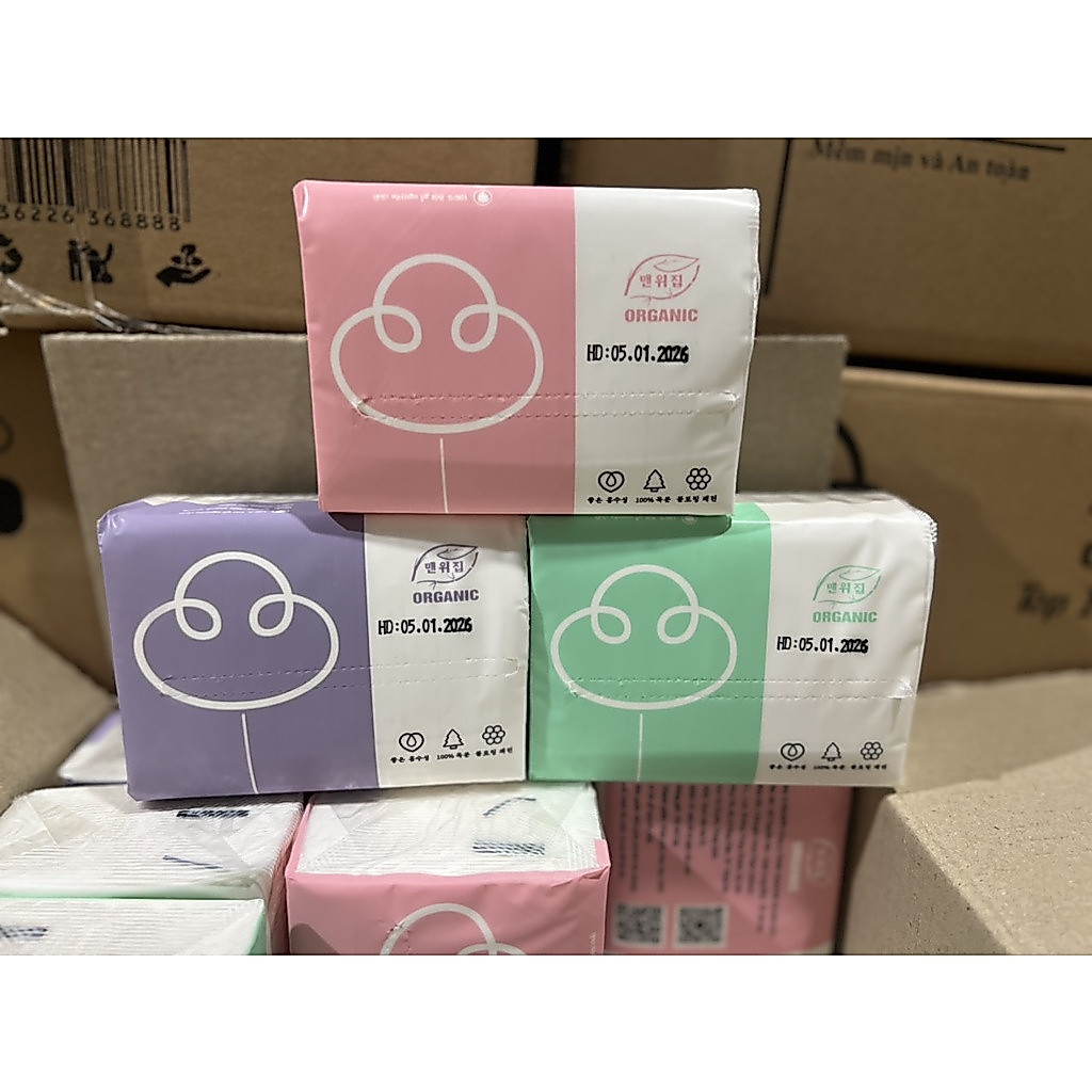 Thùng 30 gói giấy ăn rút organic hàng chuẩn cao cấp, dai mịn đẹp [Shop Rẻ HN] Heo gia dụng AMIZIN