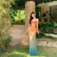 Đồ bơi phong cách kỳ nghỉ ngày lễ dành cho nữ mới gradient màu hoàng hôn cà vạt thuốc nhuộm lưới treo áo tắm