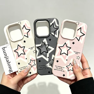 Ốp Điện Thoại Dễ Thương Ngôi Sao Y2K Phong Cách Hàn Quốc Cho IPhone 7 8 Plus X Xs Xr 11 12 13 14 15 Pro Plus Vỏ Điện Thoại Silicon Mềm Họa Tiết Lichee