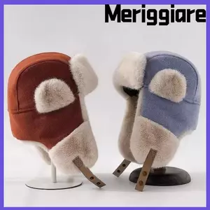Mũ bảo vệ tai MERIGGIARE, Mũ bịt tai dày chống gió, Lớp lót lông cừu ấm áp Mũ trượt tuyết chống lạnh