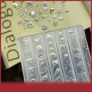 Cod 1 PCS 3D lily hoa sao biển Acrylic móng tay khuôn tự làm móng tay Silicone móng tay nghệ thuật trang trí khuôn
