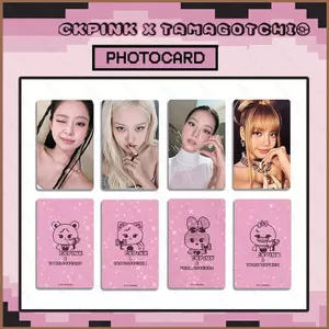 SQ11 4 Cái / bộ BLACKPINK X Tamagotchi LOMO Thẻ JENNIE LISA Bưu Thiếp Bộ Sưu Tập KPOP Mực Hồng Ngoại Vi