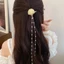 Kẹp Tóc Mỏ Vịt PYCOU, Thiết Kế Giọt Nước Bãi Biển Phong Cách Boho Vỏ Ngọc Trai Kẹp Tóc, Tua Rua Dài Cổ Điển Đôi Dây Xích Barrette Kẹp Tóc Phụ Kiện Kẹp Tóc