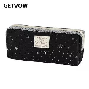 Bút chì GETVOW, Túi bút ren dung tích lớn, Túi văn phòng phẩm in hình ngôi sao Kawaii Đồ dùng học tập
