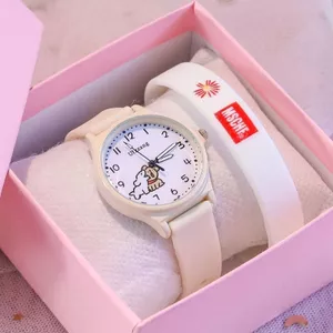 Siêu Dễ Thương Chó Con Đồng Hồ Trẻ Em Giá Trị Cao Bé Trai Bé Gái Lớp Xem Thời Gian Mềm Mại Cô Gái Đơn Giản Dễ Thương Dạ Quang kuy