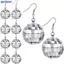 Bluelover 1 Đôi 70s Màu Bạc Sáng Bóng Disco Bóng Tòn Ten Bông Tai Nữ Thoáng Mát Thời Trang Trang Trang Sức Retro Tròn Thả Bông Tai Mới