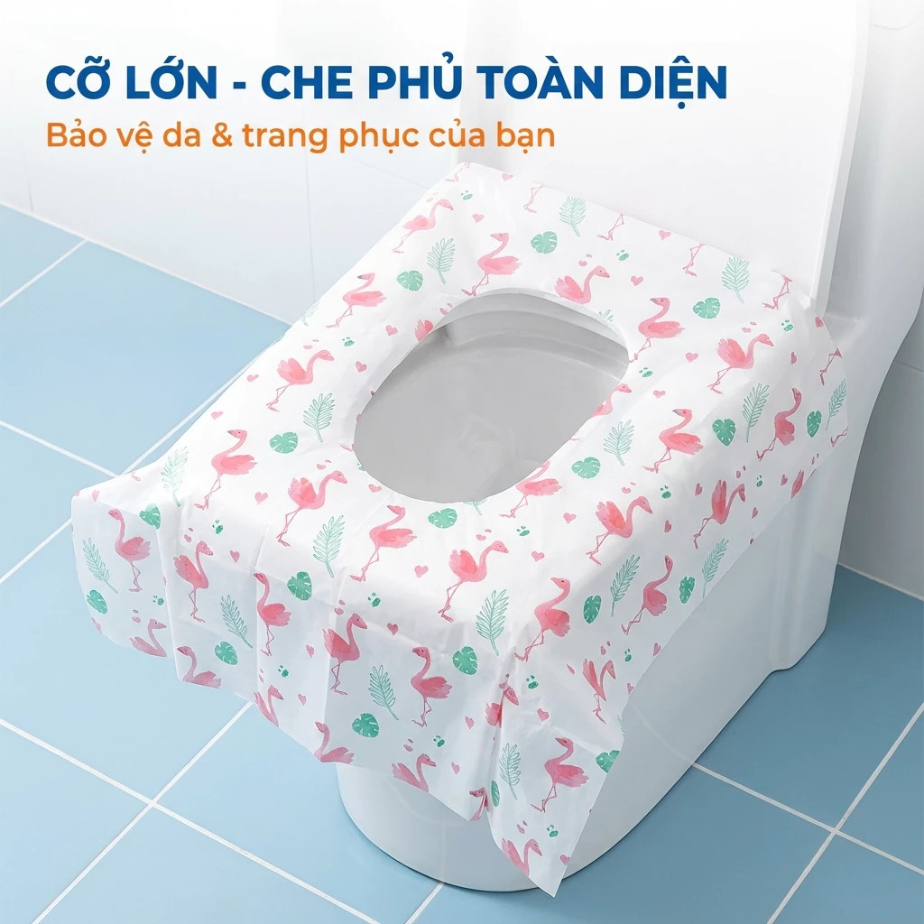 Set 10 Miếng Giấy Lót Bồn Cầu Dùng 1 Lần Tự Phân Hủy Chống Thấm Nước Dính Chắc Chắn Vô Trùng Sạch Sẽ HOMIE