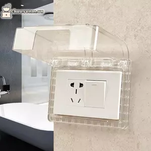 Cheenm 1PC Tự Dính Chống Thấm Nước Cắm Vỏ Bắn Hộp Đậu Nành Công Tắc Bảo Vệ Hộp Bảo Vệ Đồ Dùng Phòng Tắm VN
