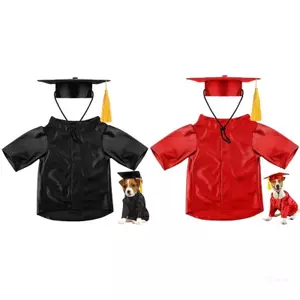 Máy hàng đầu Trang phục tốt nghiệp cho chó có thể giặt được Màu đỏ Kích thước trung bình Phụ kiện tiệc Halloween
