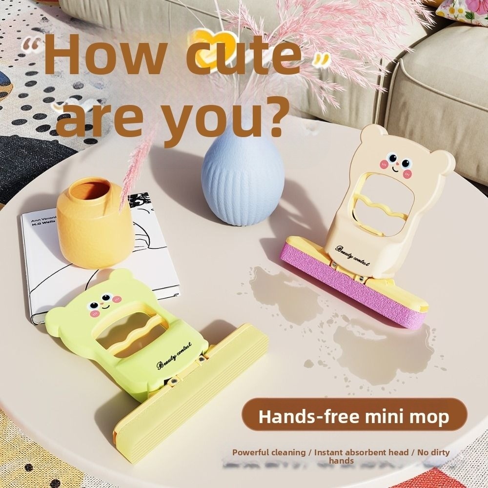 Cây lau nhà gập gọn WOODNEST, dùng khô ướt cho máy tính/bàn cà phê, nhỏ gọn bền bỉ
