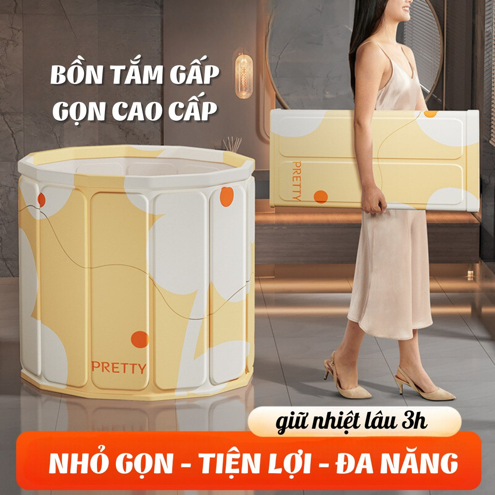 Bồn Tắm Gấp Gọn Cho Người Lớn Loại Dày, Bể Bơi Gấp Gọn Cho Bé, Bồn Ngâm Người Dung Tích 150L