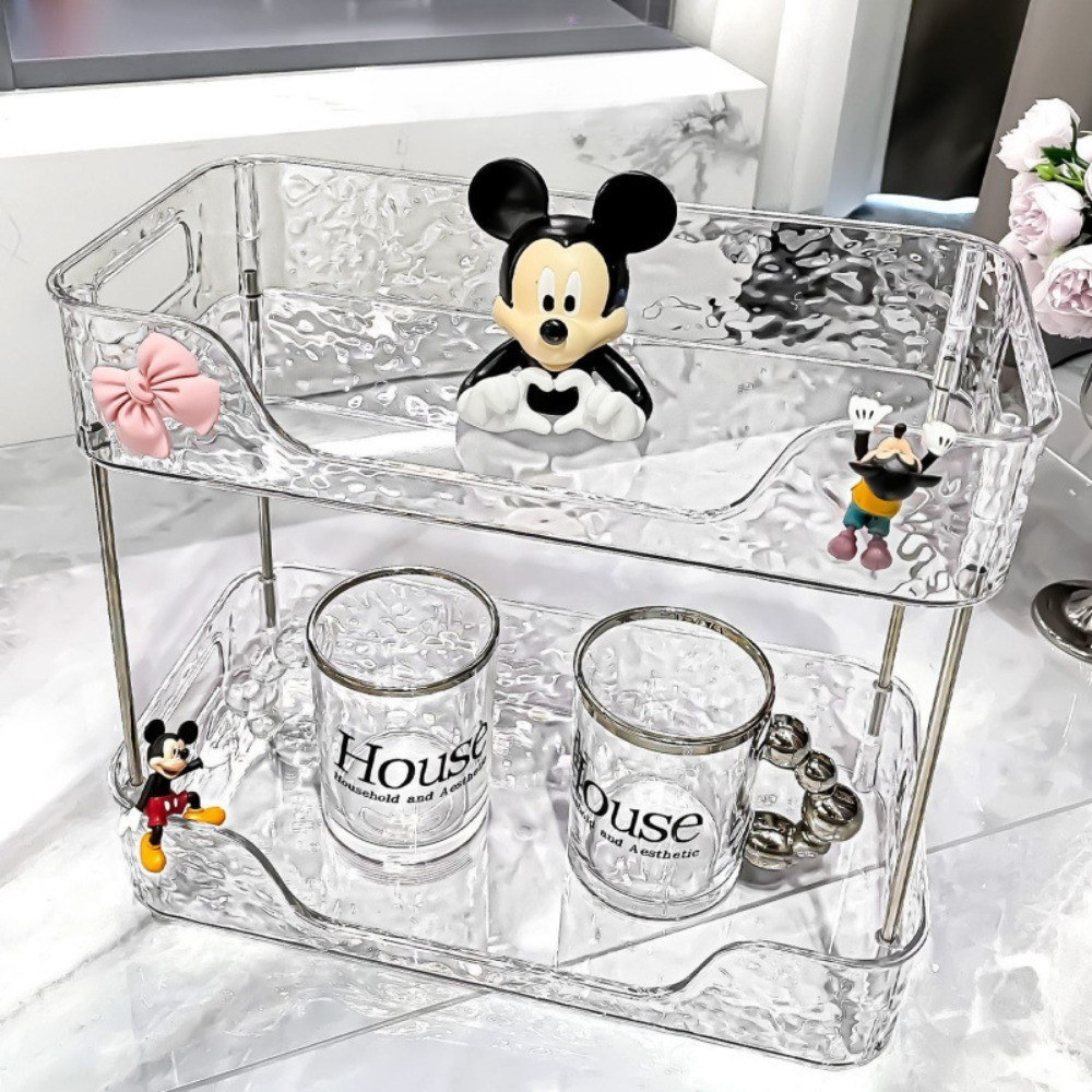 Kệ Đựng Mỹ Phẩm Để Bàn  Acrylic Sóng Nước, Kệ Để Đồ Nhà Tắm Trong Suốt Kệ Úp Ly Cốc Trưng Bày Tiện Lợi DinoHome