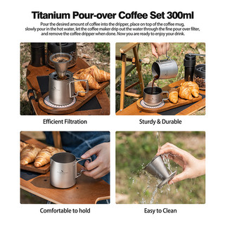 Máy pha cà phê di động Boundless Voyage Titanium 300ml, cốc tháo rời, phù hợp cắm trại ngoài trời