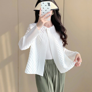 Miyake Cardigan mỏng nhẹ cho thu đông, chống nắng, phù hợp mẹ và nữ giới