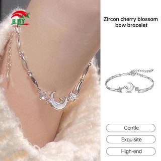 Vòng tay hình ngôi sao hoa anh đào zircon màu hồng, phù hợp cho nữ với vẻ đẹp sang trọng và cao cấp.