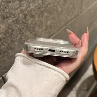 [JLK] Ốp điện thoại chống sốc trong suốt lấp lánh sang trọng cho iPhone 17 17Air 17Pro 17Pro Max 16 15 14 13 12 Pro Max Ốp điện thoại cứng bảo vệ ống kính trong suốt