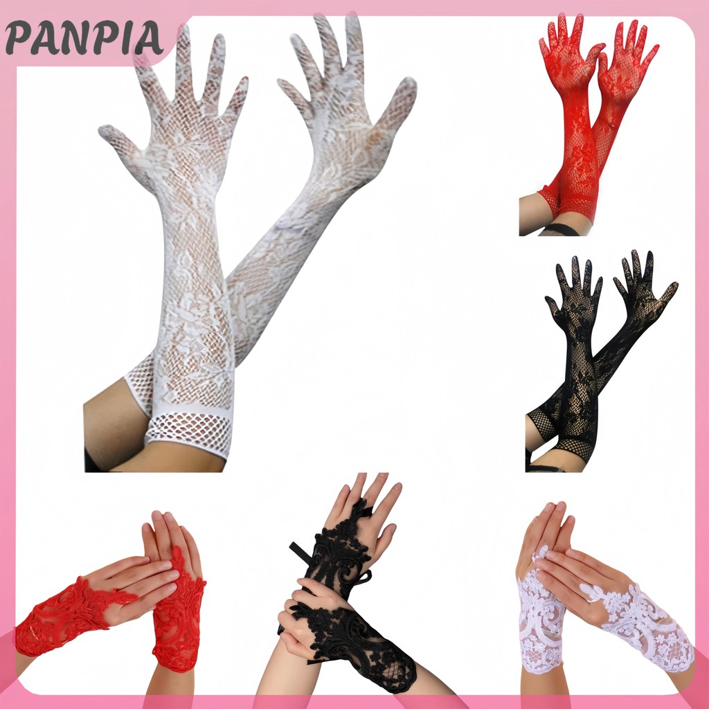 PNPIA- Găng tay cưới ren ngắn dài để cầu hôn ảnh Tiệc cưới dạ hội
