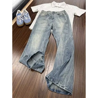 Quần Jean Nam Chất Lượng Cao, Thiết Kế Slub Đường Phố, Phù Hợp Unisex