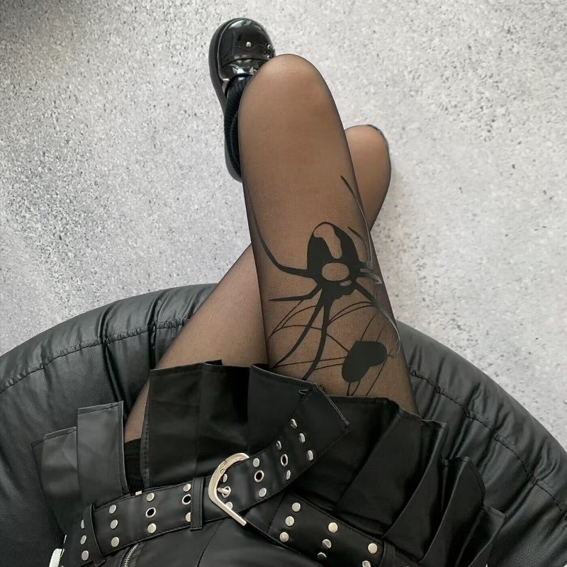Quần Halloween Spandex siêu căng, thiết kế nhện Gothic, thân thiện với làn da