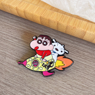 3 Cái / bộ Dễ Thương Crayon Shin-chan Trâm Cài Anime Nhật Bản Kim Loại Huy Hiệu Túi Quần Áo Trang Trí