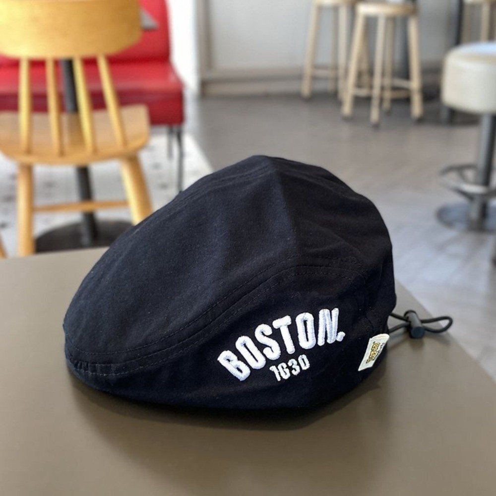 Mũ nồi ESSENCEH, Mũ có đỉnh thời trang nhẹ, Mũ thêu phía trước BOSTON Thu đông