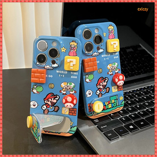 Anime Nhật Bản Mario Mario Mario Mario Mario Mario iPhone Vỏ Bảo Vệ Ba Chiều Khối Nấm Đứng Thích Hợp Cho iPhone16 15