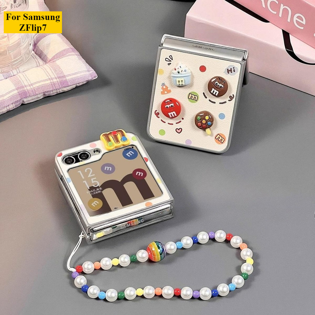 Thích hợp cho Samsung Galaxy Zflip7 3D Vỏ điện thoại kẹo ba chiều Vỏ gấp dây buộc cho ZFlip 6 5 4 3 5G N3Flip MixFlip 2 Vỏ bảo vệ cứng