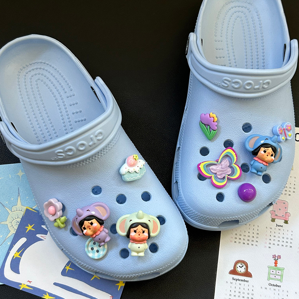 Phụ kiện hoa giày Pop Mart tự làm, hoạt hình dễ thương cho Crocs cao cấp, cảm giác cao cấp, tháo rời, phù hợp cho lỗ giày Busch