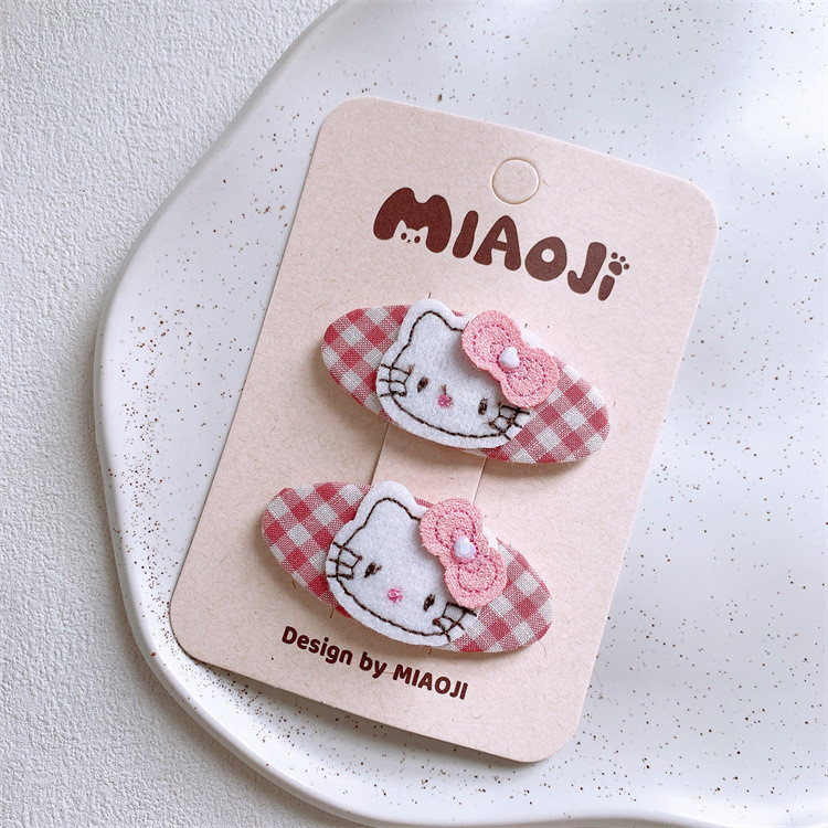 Cô Gái Dễ Thương Nổ Kẹp Tóc Mèo Kitty Màu Hồng Kẹp Tóc