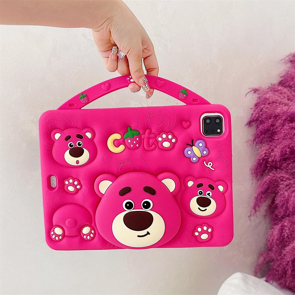 Ốp Lưng Tương Thích Cho iPad (A16) 11th 2025 11 "Phim Hoạt Hình Cầm Tay Silicon Chống Sốc Vỏ Mềm Máy Tính Bảng Đứng Có Thể Thu Vào Bao