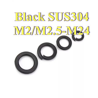 Miếng đệm đàn hồi 304 bằng thép không gỉ màu đen M2 / M2.5-M24 [LXY-CB]