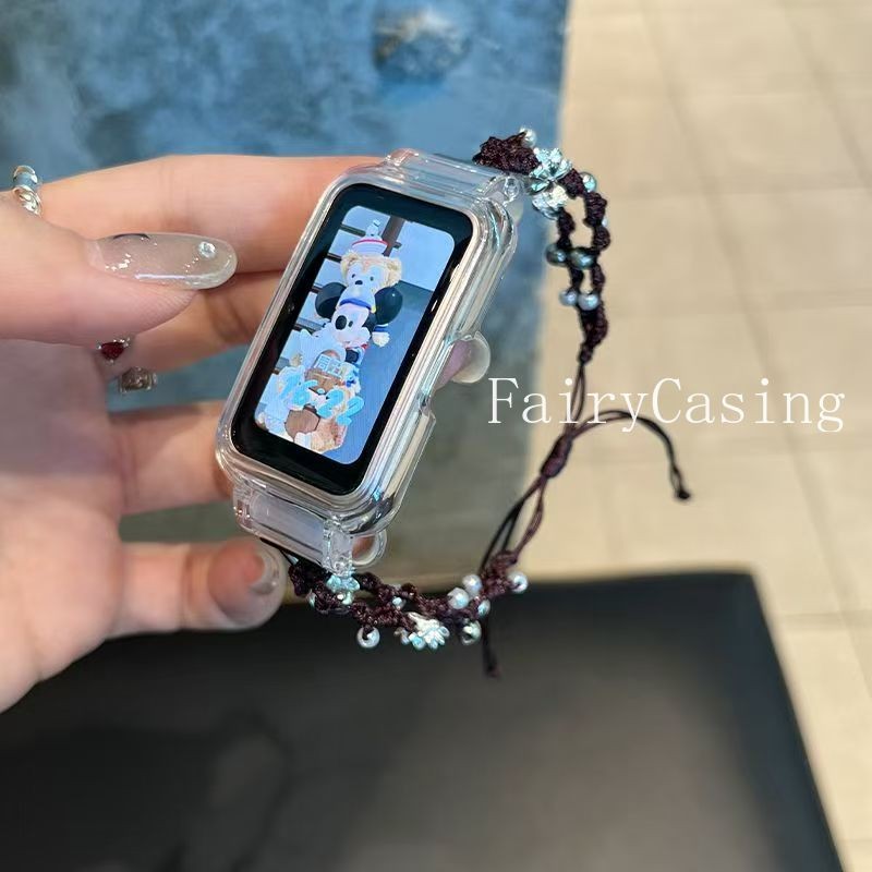 Dây dệt hoa sen Dây đeo cổ tay hạt cho Huawei Band 11 Pro 10 9 8 7 6 Dây đeo cho Huawei Fit 3 / 4 4Pro Vòng đeo tay có thể điều chỉnh