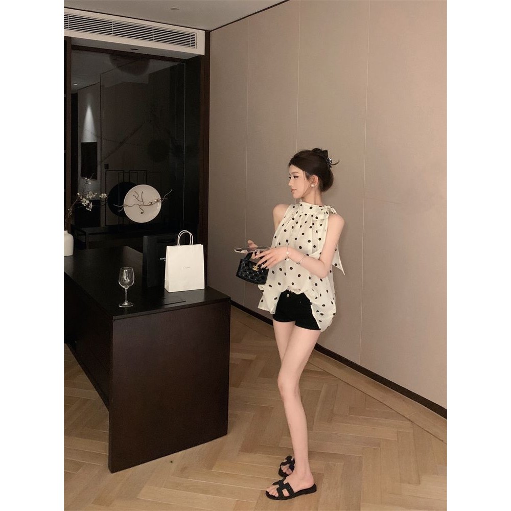 Milyfashion - Chấm Bi Dây Cổ Top Đơn Giản, Thích Hợp Cho Thời Trang Hàng Ngày