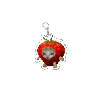 Zip Zap Alien Cat Funny Meme Keychain  Green Alien Cute Cats Key Ring Game Accessories  Bags Backpack