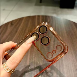 Ốp Điện Thoại Trong Suốt Sáng Bóng Sang Trọng Mạ PC Cứng Cho iPhone 17 11 15 14 13 12 16 Pro Max 14/15Plus 17AIR Vỏ Bảo Vệ Camera
