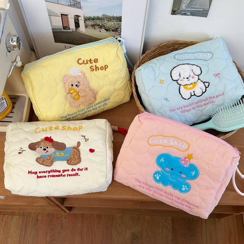 [HỎA TỐC] Túi đựng mỹ phẩm cute puppy, túi đựng đồ makeup hình thú cưng dễ thương tiện dụng đáng yêu