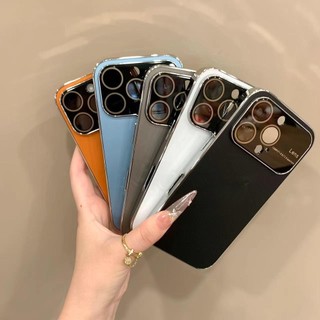 Ốp điện thoại di động cửa sổ lớn mờ mạ cao cấp cho iPhone17 16 15 14 13 Pro Max bảo vệ camera chống sốc chống rơi mặt sau cứng