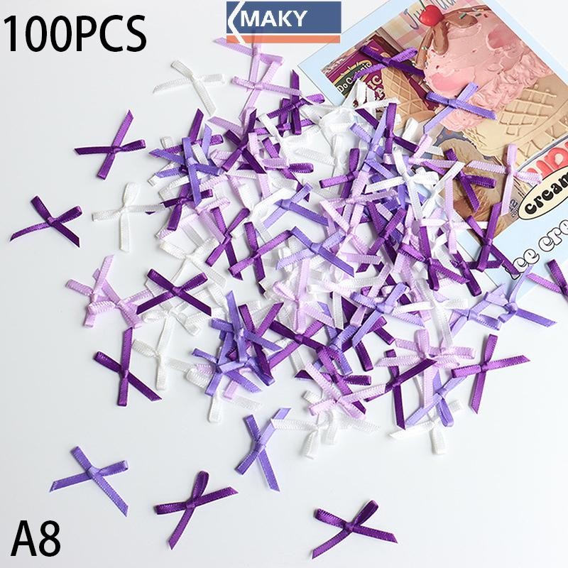 Onetimingcool 100 Chiếc 20 Mm-30 Mm Kích Thước Nhỏ Sa Ruy Băng Nơ Hoa Đồ Trang Trí Đồ Thủ Công Phụ Kiện Vật Dụng Trang Trí VN