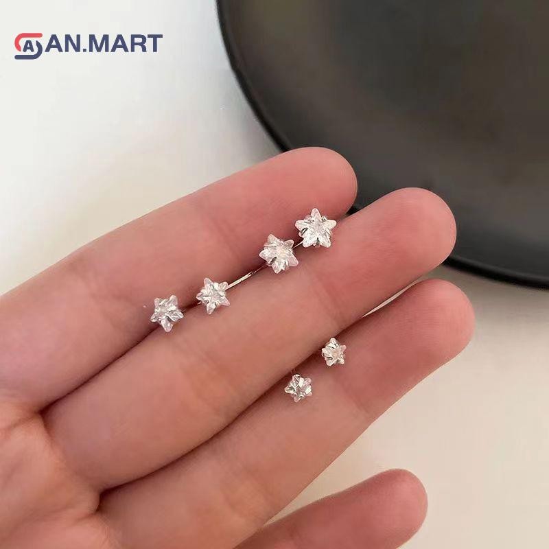 Bigdealssuper 1 Cặp Hợp Thời Trang Ngôi Sao Pha Lê Bông Tai Phong Cách Hàn Quốc Thẩm Mỹ Zircon Bông Tai Dành Cho Nữ Cô Gái Thời Trang Khuyên Tai Trang Sức Siêu