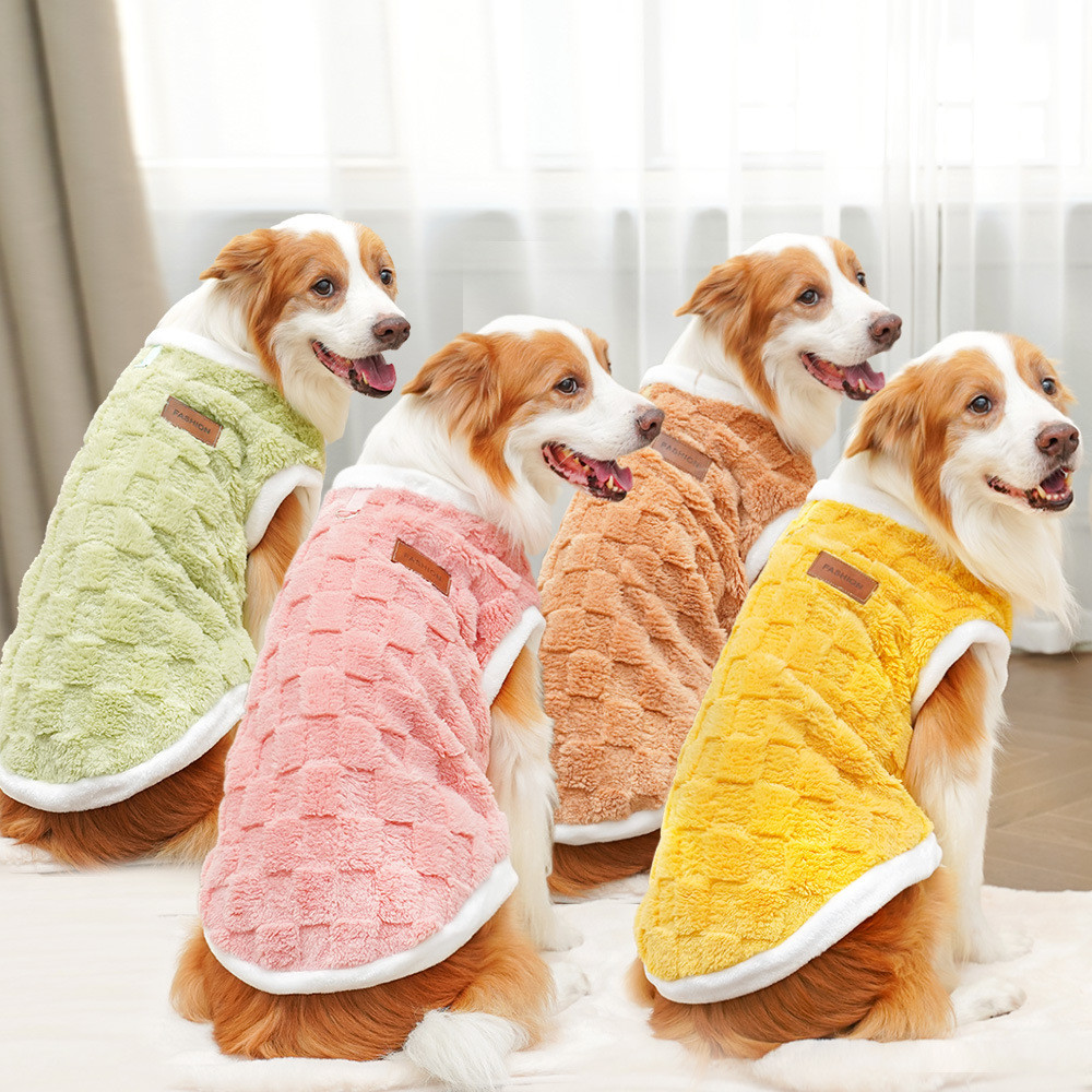 【Ready Stock】 Pet Clothes Autumn and Winter New Dog Clothes Plush New Cat Clothing Golden Retriever Dog Cat Supplies 6rPK