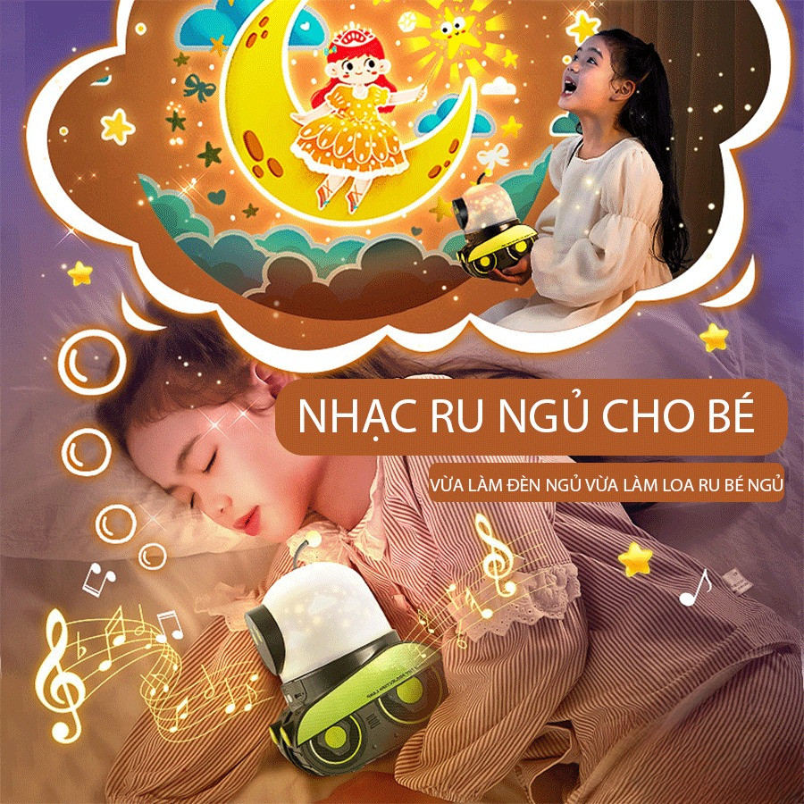 Máy Chiếu Hình Robot Bluetooth Đèn Ngủ Kèm Loa Phát Sáng Máy Chiếu Phòng Ngủ Trẻ Em Đèn Chiếu Sao-Đồ Chơi PUPU HOUSE