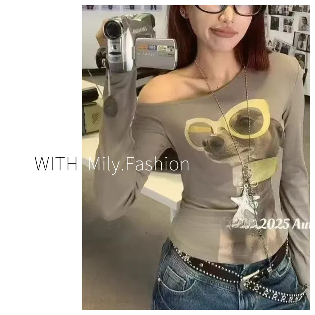 Milyfashion Áo Sweater Lông Cừu Đức, Phong Cách Cartoony In Hình Ngang Vai, Ấm Áp Thu Đông