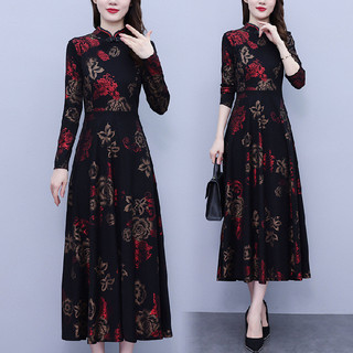 Đầm Hoa Dân Tộc Cho Nữ, Fabric Voan Mỏng, Thích Hợp Mùa Hè và Thu Đông 2025