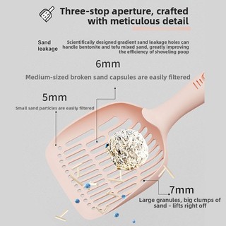 Xẻng Mèo Lỗ Nhỏ Lớn Nhựa Tay Cầm Dài Xẻng Mèo Hộp Đựng Mèo