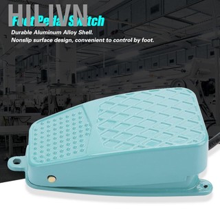hilivn Power Foot Switch TFS-2 Nonslip Hợp kim nhôm Bàn đạp điện đặt lại AC 250V 10A SPDT có vỏ Bạc Tiếp điểm cho dây chuyền lắp ráp Máy công cụ