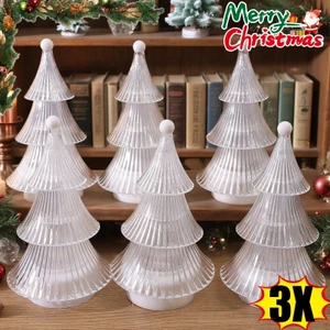 3 Đèn LED cây thông Noel nhiều màu, Pin AG10 được lắp sẵn 360° Trang trí đèn ngủ di động phát sáng cho bữa tiệc phòng ngủ